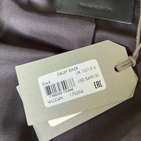 AllSaints Dalby Biker (Black) Women's Clothing - Picture 2 of 5